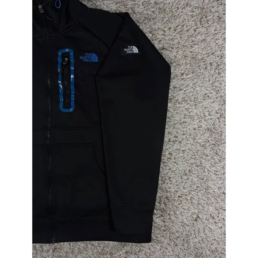 The North Face Mack Mays Full Zip Fleece Hoodie Black Blue Men's Size XL